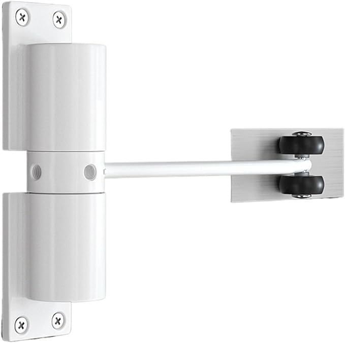 30kg Adjustable Tension Door Closer Automatic Safety Spring Heavy Duty Easy to Convert Hinged Doors to Self Closing(White)