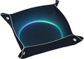 Minimal Neon Glow Valet Tray Leather Portable Tray Desktop Storage Organizer Bedside for Men Women Jewelry Keys Coin Candy Sundries