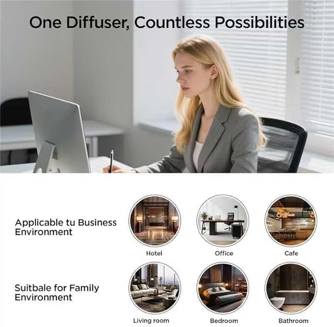 Hotel Scent Diffuser Machine -Remote Control -Cordless Rechargeable Diffuser for Whole House- Scent Air Machine for Home -Super Quite Waterless Essential Oil Diffuser for Large Room, Studio Office