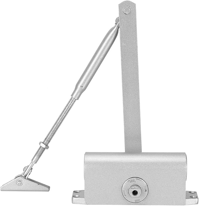 Home Adjustable Automatic Door Closer, Hydraulic Door Closer with 90 Degree Positioning, Heavy Duty Cast Aluminum and Steel Construction, Double Speed Adjustment for Closing