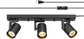 Globe Electric 64000164 17" 3-Light Plug-in Track Lighting, Matte Black, 15 Foot Cord, in-Line On/Off Rocker Switch, Pivoting Track Heads, Ceiling Light, Home Improvement