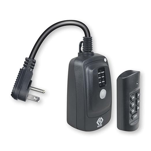 Outdoor Wireless Remote Control Outlets, Heavy Duty Waterproof,100 Feet RF Signal, 2 Grounded Outlets, 1 Receiver 1 Remote,15A 1/2HP, Battery Included, UL Listed.