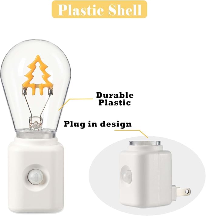 Led Night Light Lamp Plug in, Montion Activated, 1W Dimmable Light, 2200K Warm White, Pack of 1