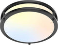 10 Inch LED Flush Mount Ceiling Light, Black Kitchen Lighting Fixture with 2700K/3000K/4000K/5000K/6500K 5 Color Adjusted, Dimmable Modern Round LED Light for Bedroom Living Room Laundry, 1-Pack
