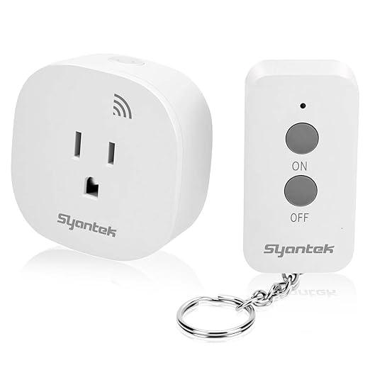 Remote Control Outlet, Wireless Remote Light Switch Kit, 15A/1875W, 100FT Long Range for Lamps, Fans, Christmas Lights, Electrical Appliance