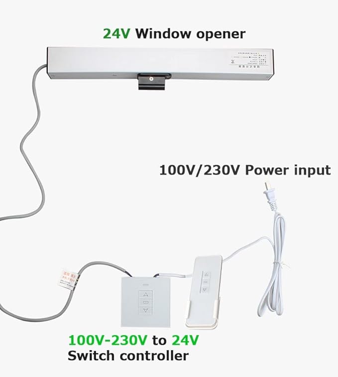 Automatic Window Opener,Electric Chain Window Opener Actuator with Wall Switch and Remote Control,Motorized Window Vent Opener and Closers(700mm)