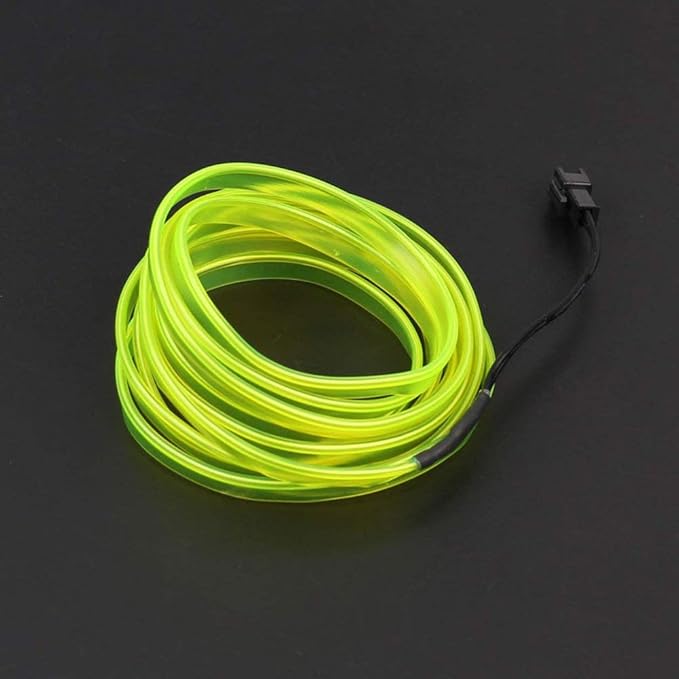 El Wire Neon Light Interior Car Light, Ambient Lighting Kits for Xmas Halloween Christmas Car Interior Decoration(5m/16ft, Fluorescent Green)