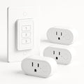 Remote Control Outlet: Wireless Light Switch with Wall Plate — Long Range — Plug in On Off Switch for Lights & Small Appliances — 1 Remote for 3 Outlets — no Wiring
