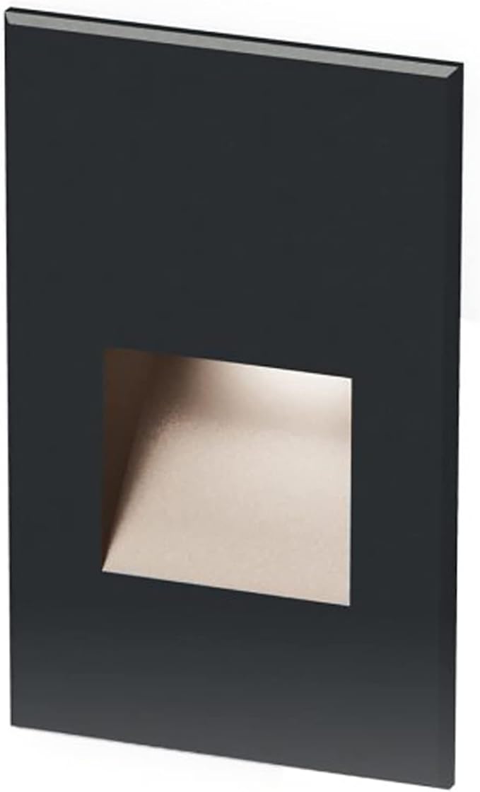 WAC Landscape Lighting, LED 12V Vertical Indoor or Outdoor Step and Wall Light 3000K Warm Built-in LED in Black