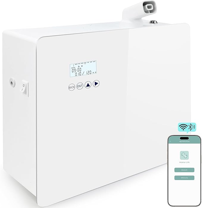 2026 𝐔𝐩𝐠𝐫𝐚𝐝𝐞𝐝 𝟓𝟎𝟎𝟎 𝐒𝐪.𝐅𝐭 1000ml Capacity HVAC Waterless Essential Oil Diffuser with Wi-Fi Control, Whole House Smart Scent Air Machine, Cold Air Tech for Whole Home, Hotel, Party