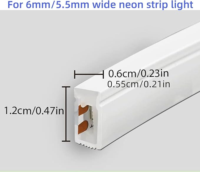 Neon Rope Light Mounting Brackets, 100PCS Neon Lights Install Fixing Clips Accessories for 6x12mm LED Neon Flexible Strip Lighting, Neon Signs DIY(100 Screws, 100 Clips)