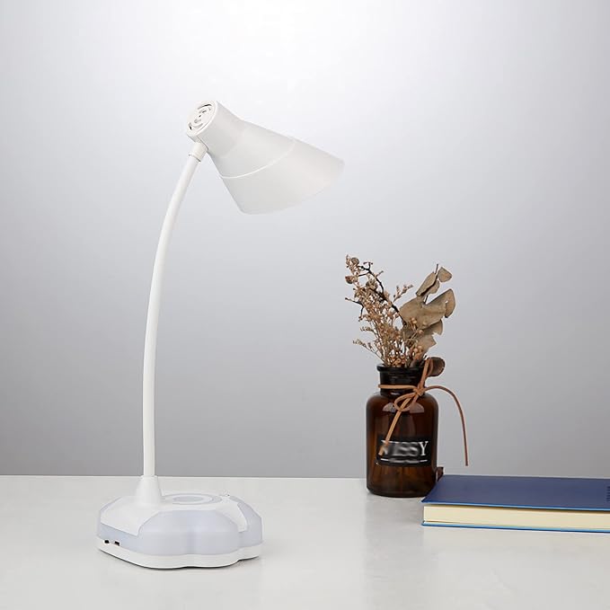 LED Desk Lamp for Bedroom, Eye Protection Table Light with Adjustable Brightness and Flexible Goose Neck Tube, Touch Control Table Lamps for Home Office Study Room (1)