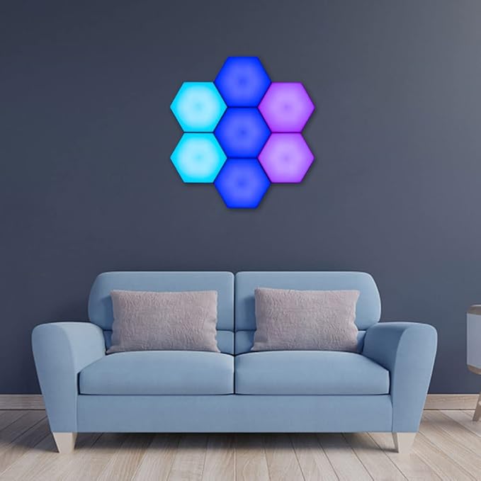 ChenLee Creative Remote Control Hexagonal Wall Lights Smart Touch-Sensitive LED Honeycomb Night Lights DIY Modular Assembled Splicing Modern Wall Lamps Home Decor (10)