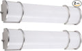 ASD LED 24" Vanity Flush Mount Light Fixture, Linear Bathroom Lighting Bar | 3CCT, Dimmable, Energy Star, ETL Listed | 25W 1950LM 3000-5000K 120V | Long Bath Wall Sconce Over Mirror | Nickel, 2 Pack