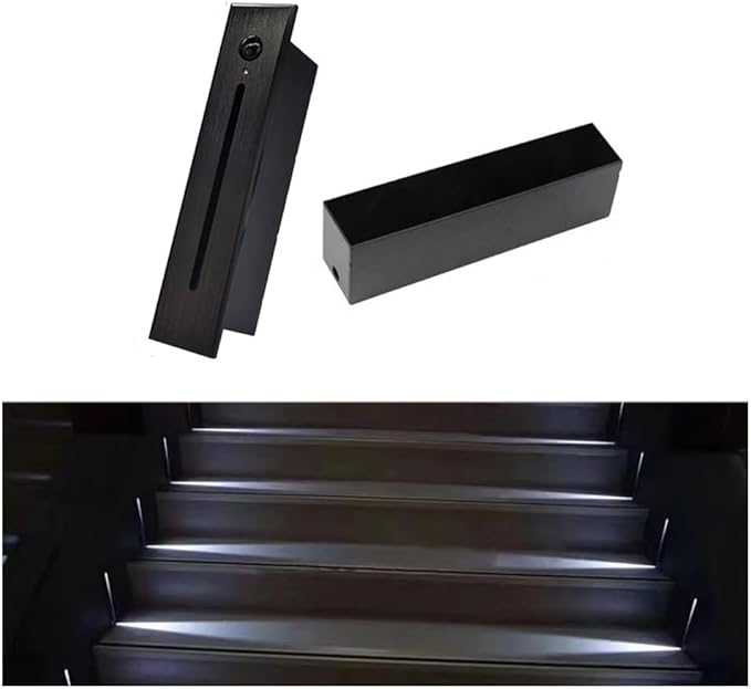 Recessed LED Step Lights Stair Light Indoor, 90-265V 3W Not Waterproof for Stairs/Decks/Steps/Door Side/Hallway/Doorway/Paths Lighting 1PCS-3000K Brushed Black