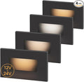 kadision 3 Color Low Voltage 12V-24V LED Step Lights Indoor and Outdoor, 3.5W 175lm Stair Light, Aluminum Oil Rubbed Bronze, 4 Pack