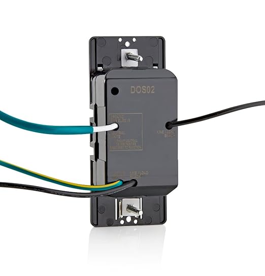 Leviton Motion Sensor Light Switch, Motion Activated, Auto-On/Auto-Off or Manual-On, 2A, No Neutral Wire Required, Single Pole, DOS02-1LT, Light Almond