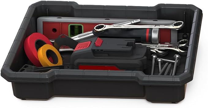 Keter Stack n' Roll Modular DIY Toolbox, Stackable, Lightweight, Durable, Water Resistant, Black