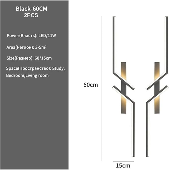 2pcs Minimalist Strip LED Living Room Decoration Wall Light Modern Background Bedroom Bedside Wall Light,Pendant Light fixtures
