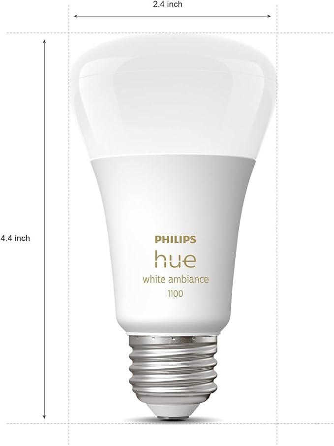 Philips Hue White Ambiance Base Lumen (60W) Smart Button Starter Kit, 16 Millions Colors, Works with Amazon Alexa, Google Assistant, Apple HomeKit 60 Watt (Old Version)