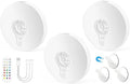 Rechargeable Puck Lights with Remote, 3 Pack Magnetic Under Cabinet Lighting, 1500mAh Battery Operated LED Tap Lights with Dimmer & Timmer for Kitchen, Closet, Shelf - 3 Color Temps & 12 RGB, White