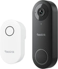 REOLINK Video Doorbell WiFi Camera - Wired 2K Outdoor, 5G&2.4G WiFi, 4:3 Wide View Angle, Smart Detection, Local Storage, No Subscription Front Door Home Security, Customized Chime V2