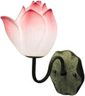 Indoor Retro Zen Wall Lamp Study Bedroom Background Lotus Decorative Bedside Decor(Pink)