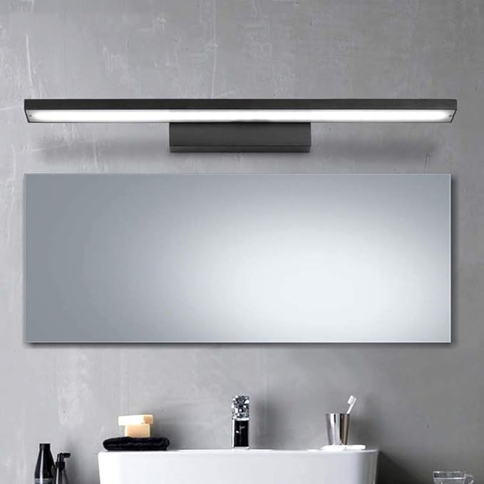 GDLight Bathroom LED Vanity Lights Make-Up Mirror Front Light Waterproof Moisture-Proof Bathroom Lighting Fixture Wall Lamp for Bedroom Hotel,Black,White Light,40cm