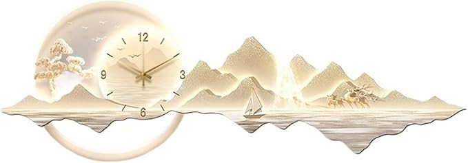 Light Luxury Clock Wall Aesthetic Creative Led Wall Watch Nordic Living Room Home Decoration(B,180x60cm)