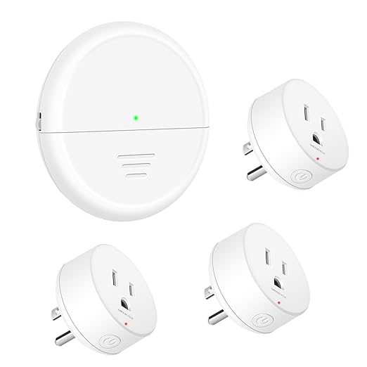 Motion Sensor Plug,Greencycle Wireless Motion Sensor Outlet with Timer Setting,PIR Sensor Plug to Auto Turn On/Off,Adjustable Detection Range,15A/1500W for Christmas Lights,Fans（1 Sensors 3 Plugs）