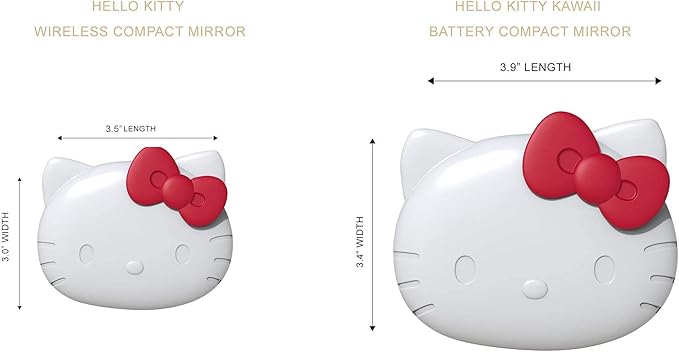 Impressions Vanity Hello Kitty Compact Mirror with Adjustable Brightness, Touch Sensor and Rechargeable Travel Makeup Mirror for Purse