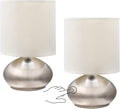 Catalina Lighting 18581-00 Caden Mini Reading Lights, Touch Accent Lamps for Office, Dorm, or Bedroom, Reading Light Nightstand Lamp, LED Bulb NOT Included, 9.25", Silver, Set of 2