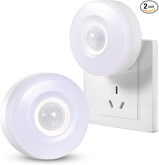 Night Lights Plug Into Wall, 200LM Bright Plug in Night Light, Motion Sensor Nightlights Plugin Wall Decorative for Home (Cool White 2Pack)