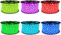 CBConcept® 120VSMD5050-15.5M-RGB 50 Feet RGB Color Changing 120 Volt High Output LED SMD5050 Flexible Flat LED Strip Rope Light - [Christmas Lighting, Indoor / Outdoor rope lighting, Ceiling Light, kitchen Lighting] [Dimmable] [Ready to use] [Controlle...