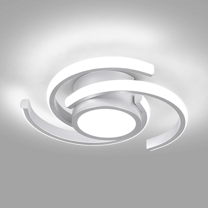 ADISUN LED Modern Ceiling Light,6000K Semi Flush Mount Ceiling Light Fixture, Small Ceiling Lamp for Living Room Bedroom Bathroom Kitchen(D11 in*H2.9 in; 33W)