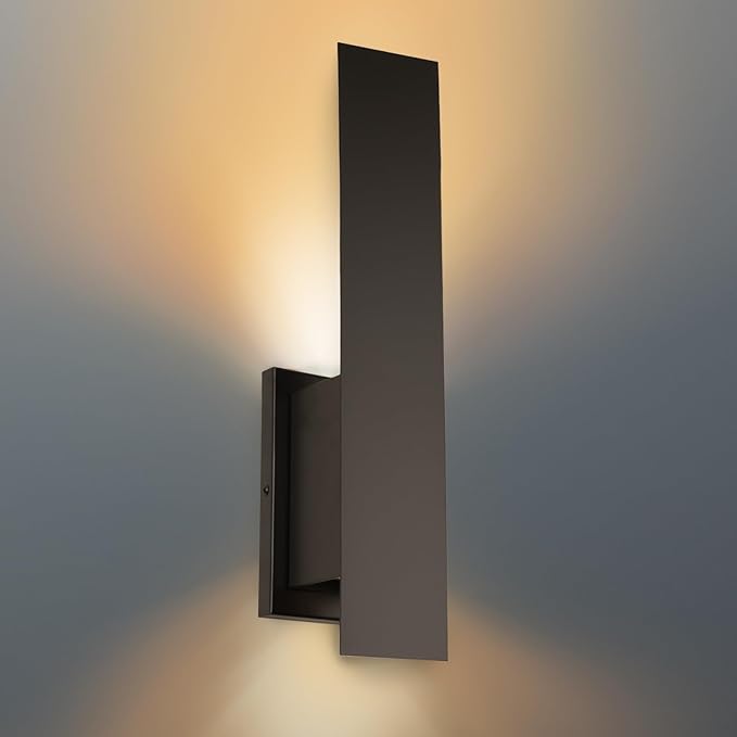 Indoor Wall Sconces, Modern Wall Lights, Up and Down Wall Mount Light, Dimmable Hardwired Wall Light for Bedroom, Living Room, Hallway, GU10 Bulbs Excluded (Matt Black)