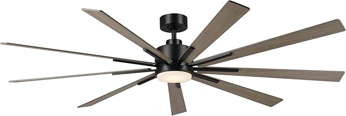 Ceiling Fans with Lights and Remote, 72 Inch Farmhouse Ceiling Fan with Light for Living Room Bedroom, Large Windmill Outdoor Ceiling Fans for Paito Porch, Reversible DC Motor, Dimmable, Timer