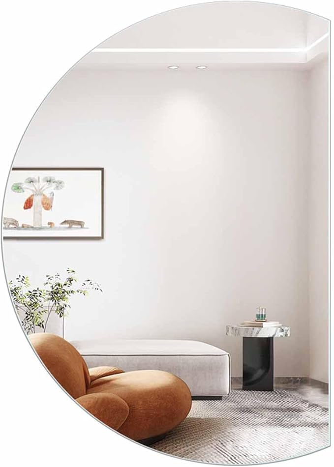 Half Moon LED Bathroom Mirror, Frameless Backlit Wall Mirror, Anti-Fog Smart Vanity Mirror,3 Colors Lights Dimmable Brightness and Time,Touch Switch(Left Semicircle, 110 * 77)