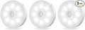 Under Cabinet Light Motion Sensor - Rechargable Closet Puck Lights, Stick on Night Lighting Magnet, Under Counter Lights Kitchen, LED Montion Sensor Light, Wireless Locker Nightlights 3-Pack