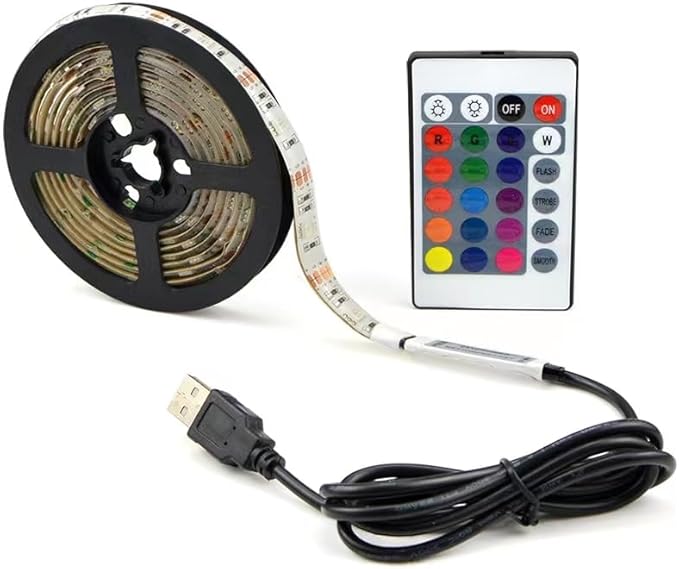 LED Strip Lights RGB Color Changing USB Powered with Remote Control,Smart TV Backlight for TV Behind Product Displays, Under Counter Lighting Decor Home Décor