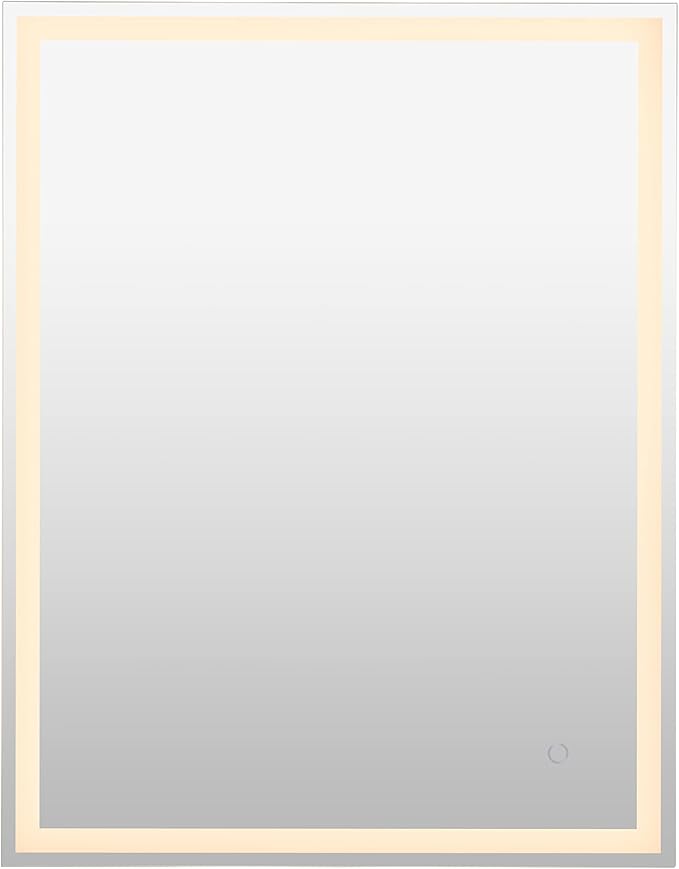 JONATHAN Y MIR100A-2836 Pax 28 in. W x 36 in. H Large Rectangular Frameless Antifog Front/Back-Lit Wall Bathroom Vanity Mirror with Smart Touch