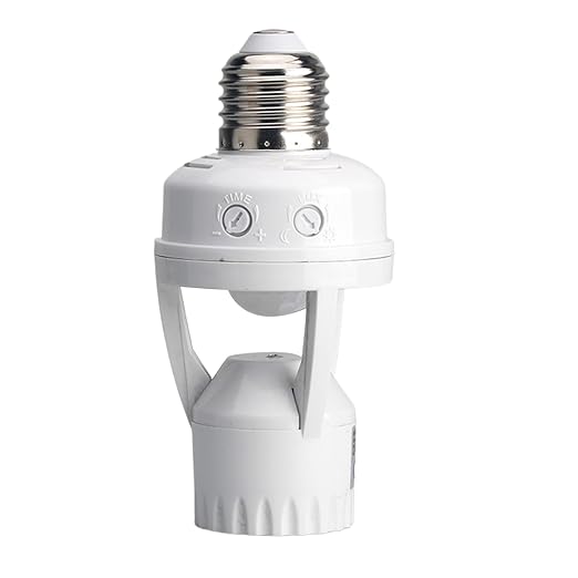 Automatic Light Socket - Infrared Radar Motion Sensor, Screw Bulb Holder Adapter, Hands Free Lighting Control Design, Smart Home Feature, Designed for Garage Basement Front Door Exit