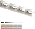 Ralbay 5 Color Temperature Brushed Nickel Vanity Lights for Bathroom Dimmable Acrylic Modern LED Bathroom Lighting Fixtures Brushed Nickel