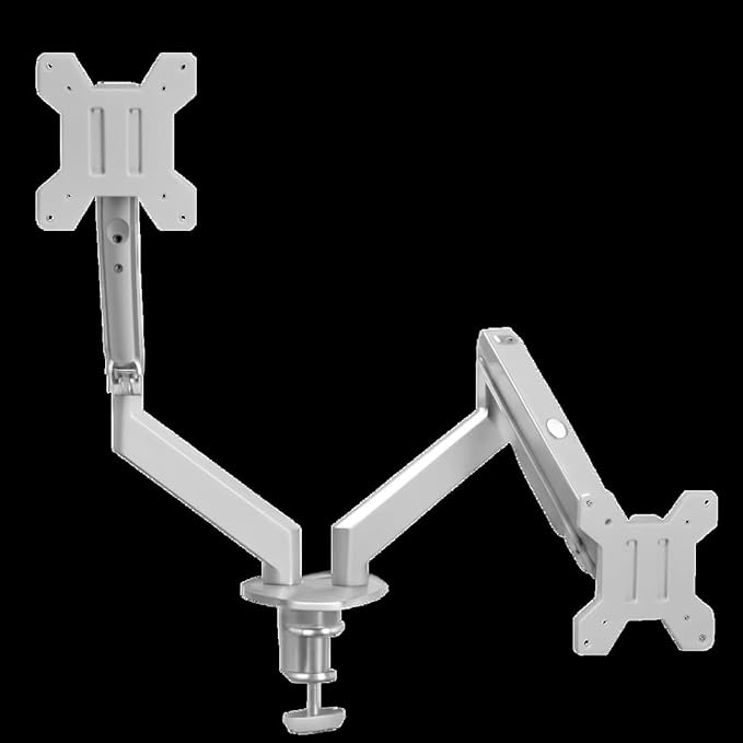 Aeons Dual Monitor Stand up to 32 inches Screen, Load-Bearing Max 22 lbs Each Gas Spring Pneumatic Arm, Adjustable Dual Monitor Mount, Max VESA 100x100mm, White