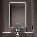 30 x 36 LED Bathroom Vanity Mirror, 3 Colors Four-Side Backlit Mirror Bathroom with Motion Sensor, Stepless Dimmable Wall Mirror with Lights, Anti-Fog, Rectangular, UL-Listed