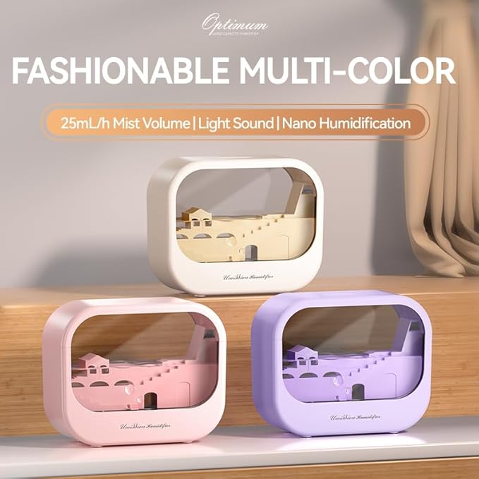 Essential Oil Diffuser, Cute Humidifier with 7 LED Light Colors, Waterless Auto Shut-Off & Timer Setting Cool Mist Humidifier Diffuser for Spa Home Yoga Office Bedroom(Cream)