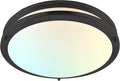 LUXRITE 14 Inch LED Flush Mount Ceiling Light, 5 Color Selectable 2700K | 3000K | 3500K | 4000K | 5000K, Dimmable, Modern Ceiling Light Fixture, 18W, 1440 Lumens, Energy Star, ETL Listed, Matte Black
