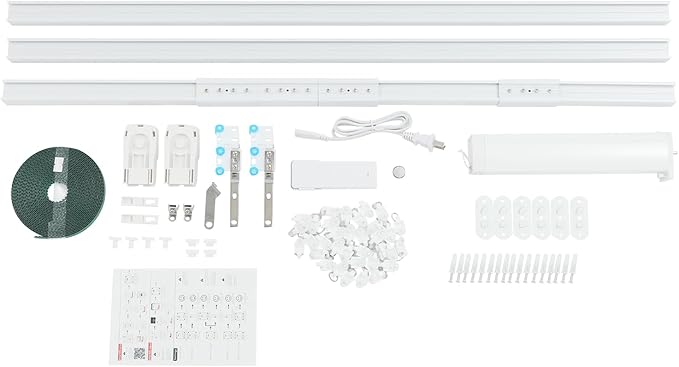 Smart Curtains System, Motorized Curtain Track 47-244 inch Adjustable Length, Motorized Rod with Remote Control, Ceiling and Wall Mount, Automated Curtain Track System (85-126in)