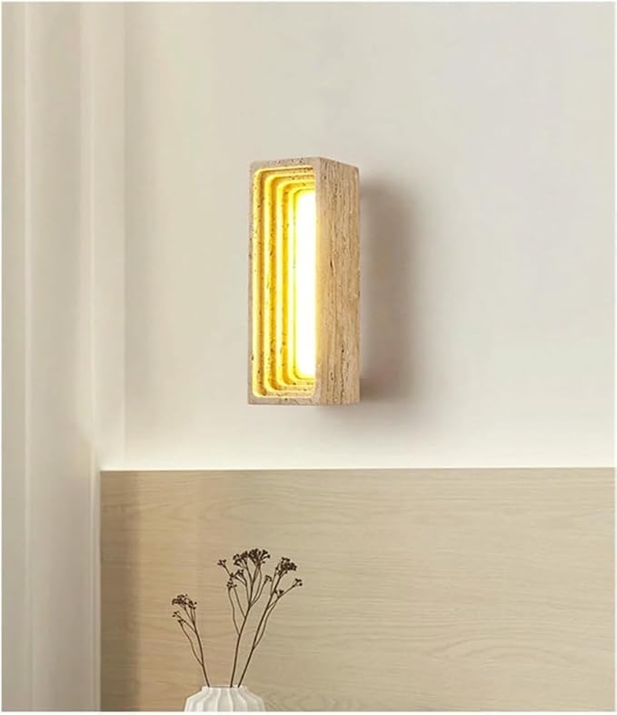 Wall Lamp Japanese Creative Atmosphere Background Decorative Light Modern and Simple Living Room Bedroom Led(Warm Light)