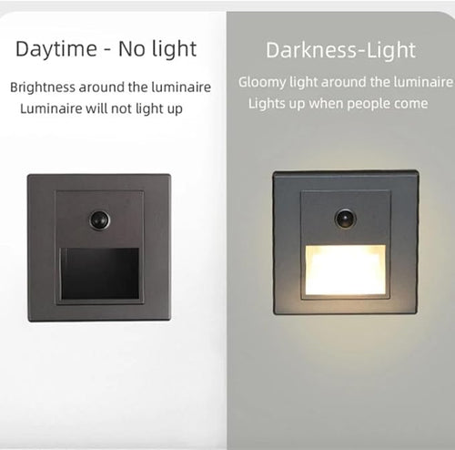 10 Pack LED Motion Sensor Night Light Infrared Human Body Induction Lamp, Recessed Stair Lights Indoor, Night for Hallway, Stairway, Bathroom, Bedroom, Kitchen